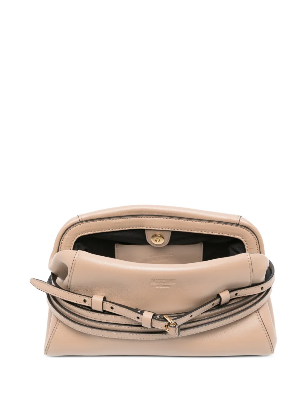 Moschino Clutch met gesp Beige