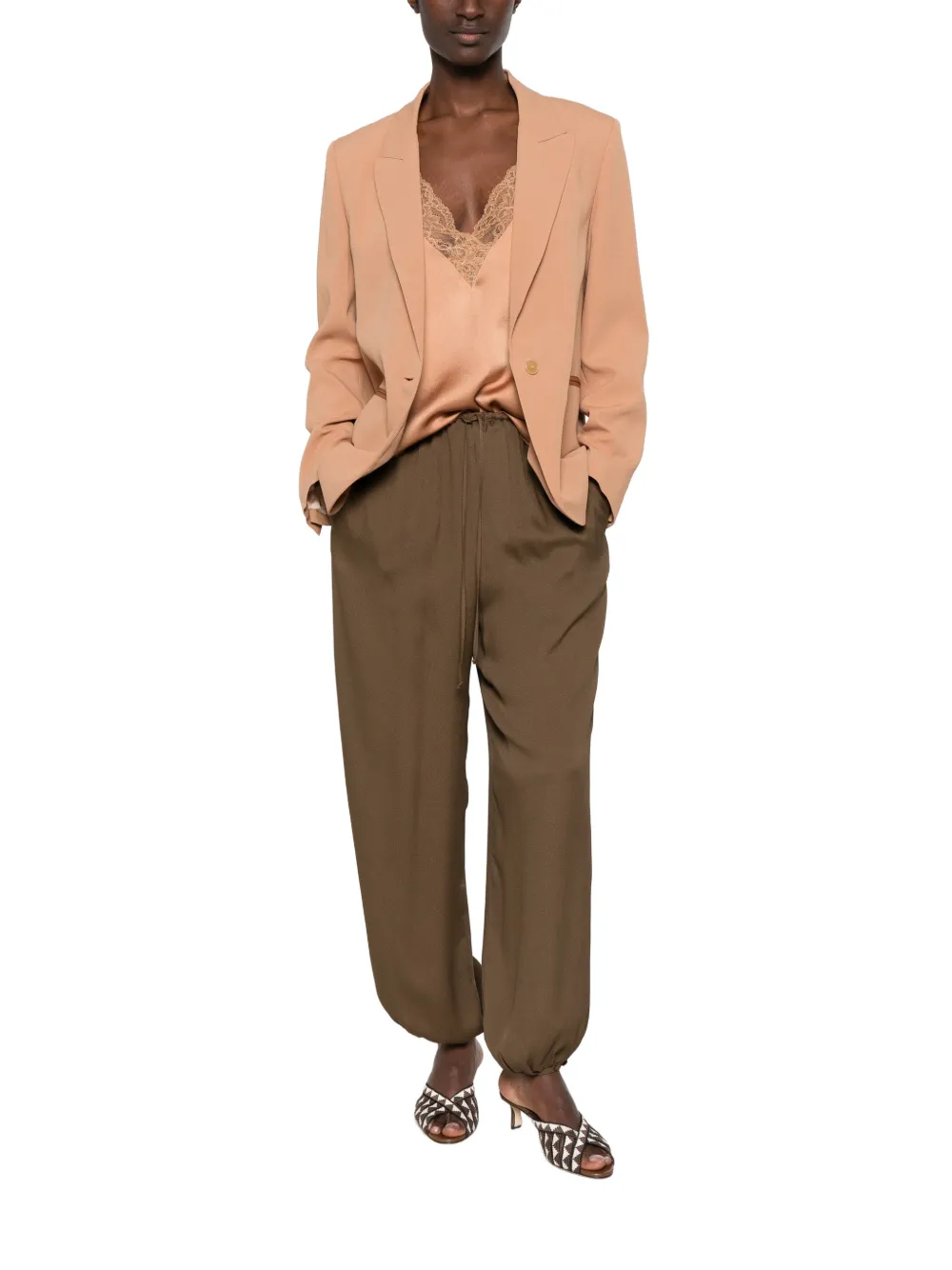 Forte Blazer met enkele rij knopen Bruin