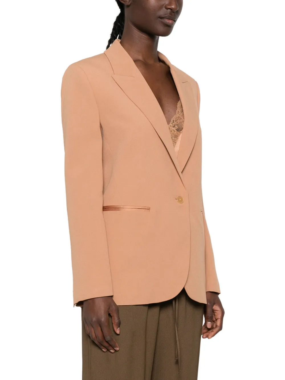 Forte Blazer met enkele rij knopen Bruin