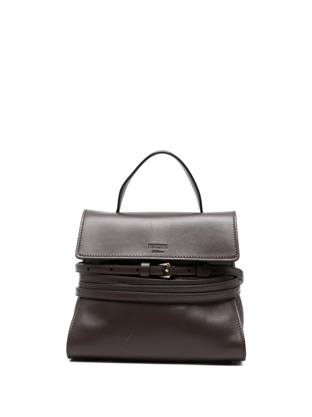 Moschino logo-detail belted mini bag - Marrone