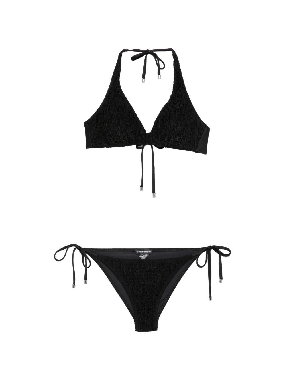 Emporio Armani Gesmokter Neckholder-Bikini - Schwarz