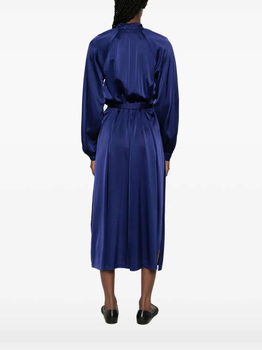 Forte Midi-jurk met ceintuur en strik Blauw