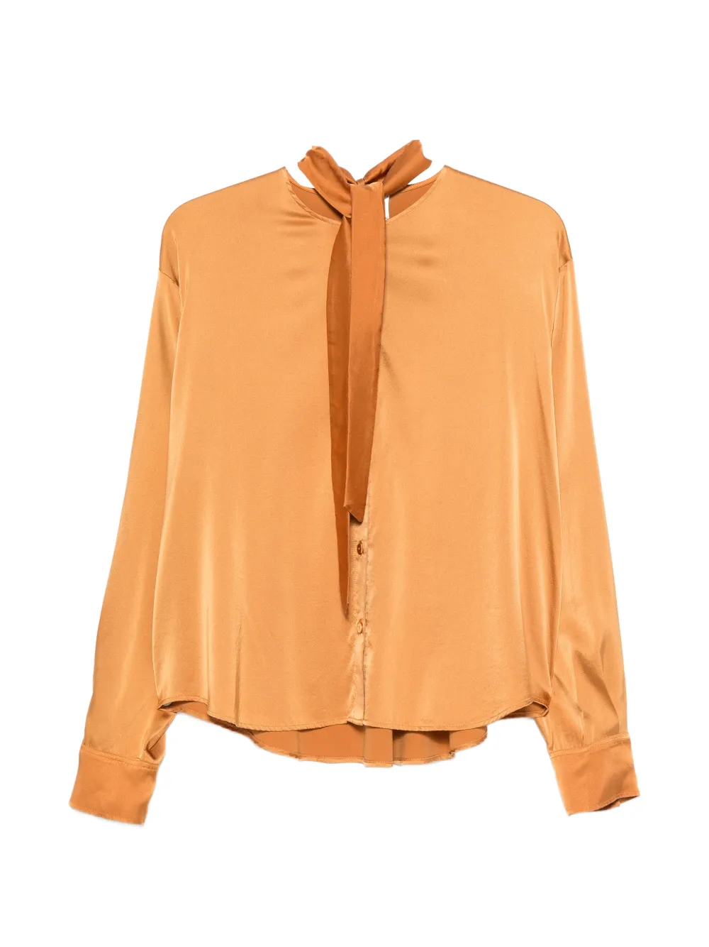 Forte Forte pussy-bow button-down shirt - Orange