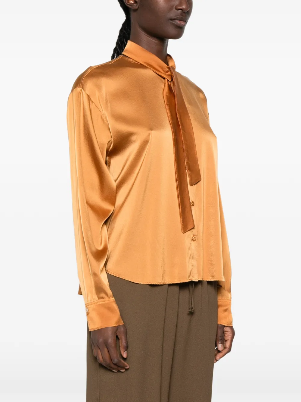 Forte Blouse met strik en knopen Oranje