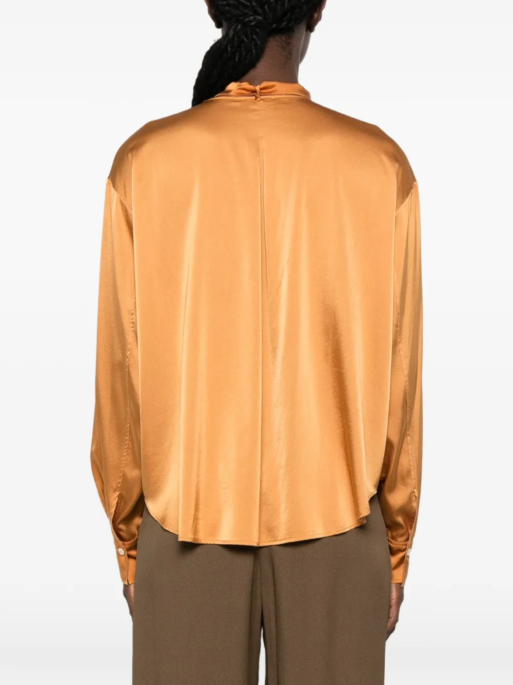Forte Blouse met strik en knopen Oranje
