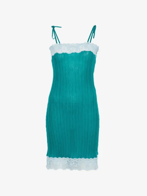 Chloé lace-trim ribbed-knit mini dress
