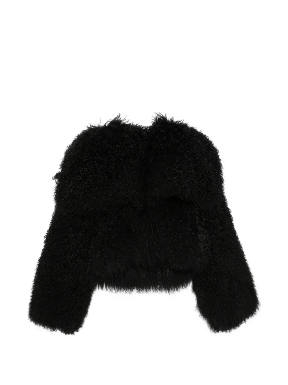 The Attico shearling textured jacket - Schwarz