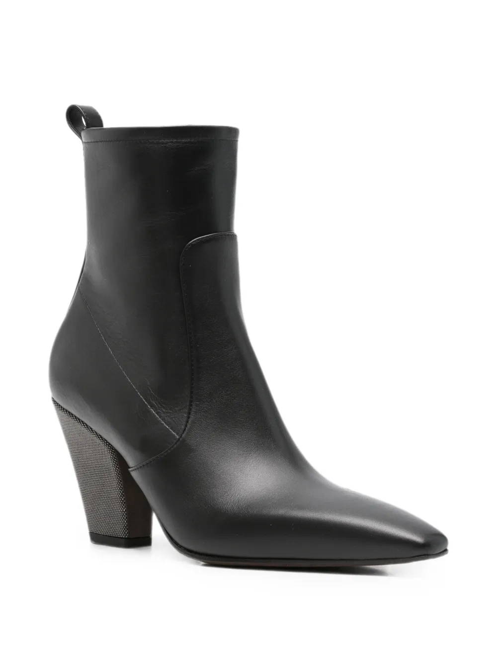 Brunello Cucinelli Monili-embellished pointed-toe boots Zwart