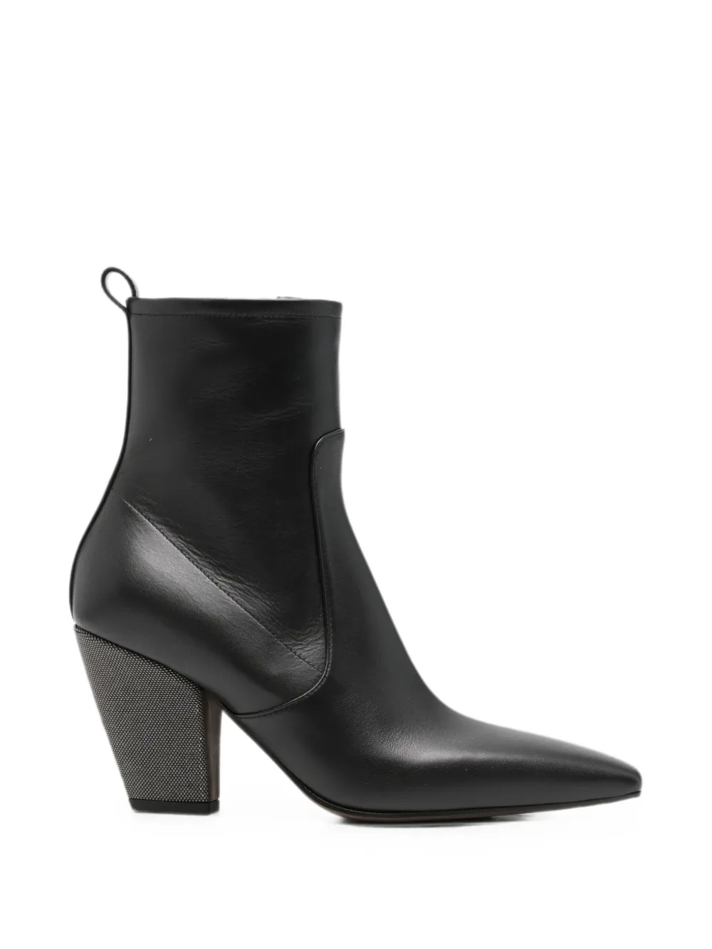 Brunello Cucinelli Monili-embellished pointed-toe boots Zwart