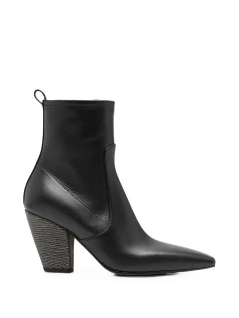 Brunello Cucinelli Monili-embellished pointed-toe boots