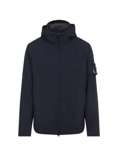 Stone Island hooded logo-patch jacket