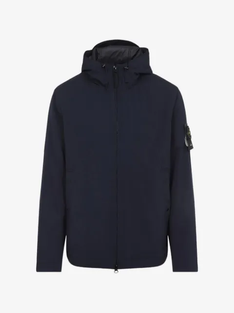 Stone Island chamarra con capucha y parche del logo