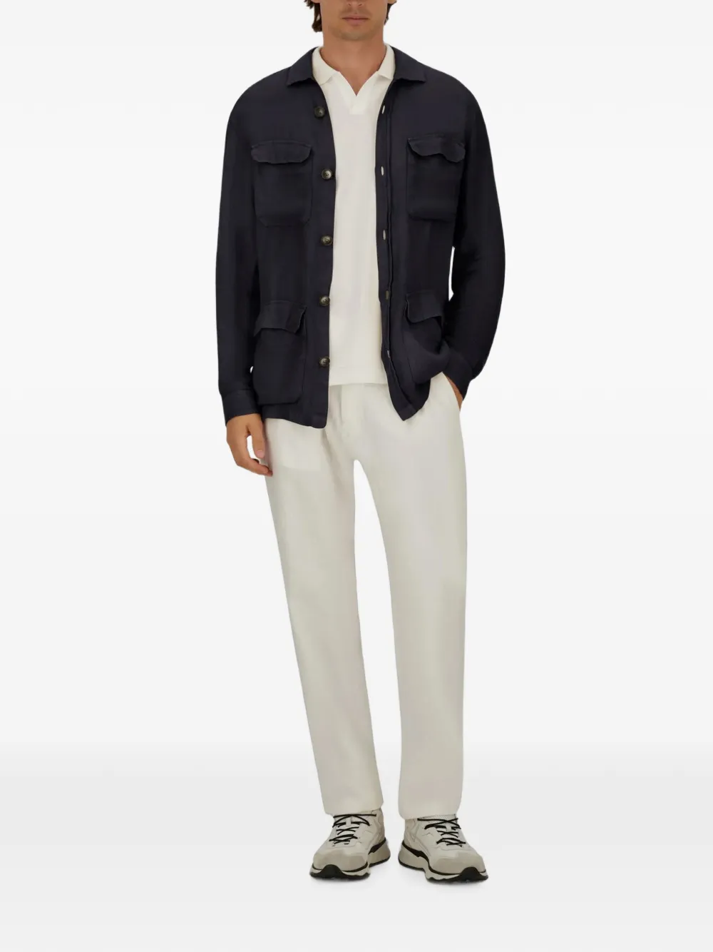 Herno Linnen jack Blauw