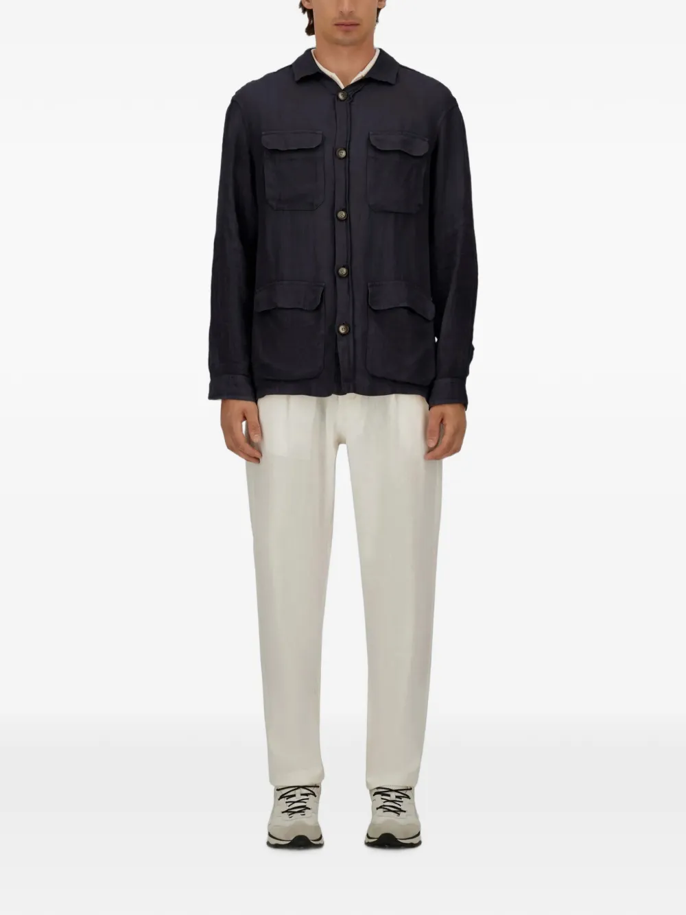 Herno Linnen jack Blauw