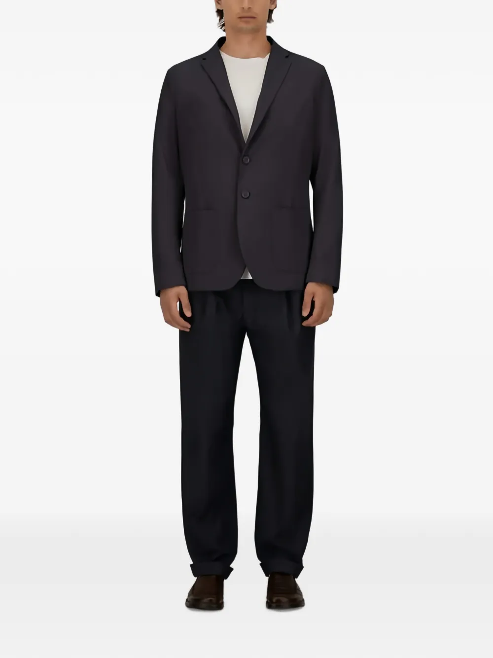 Herno Seersucker blazer met enkele rij knopen Blauw
