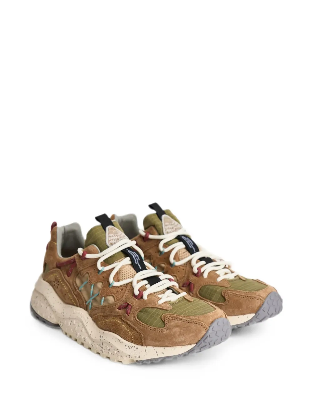 FLOWER MOUNTAIN Yamabushi suede-panelled sneakers Bruin