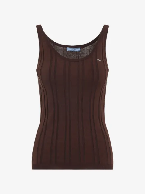 Prada ribbed-knit logo top