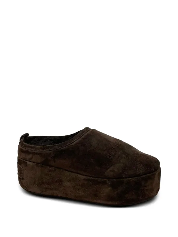 Balenciaga Alaska Soft Platform Mules in Light Espresso in Brown