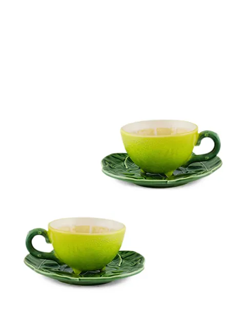 Bordallo Pinheiro lemon-motif saucer set (set of two)