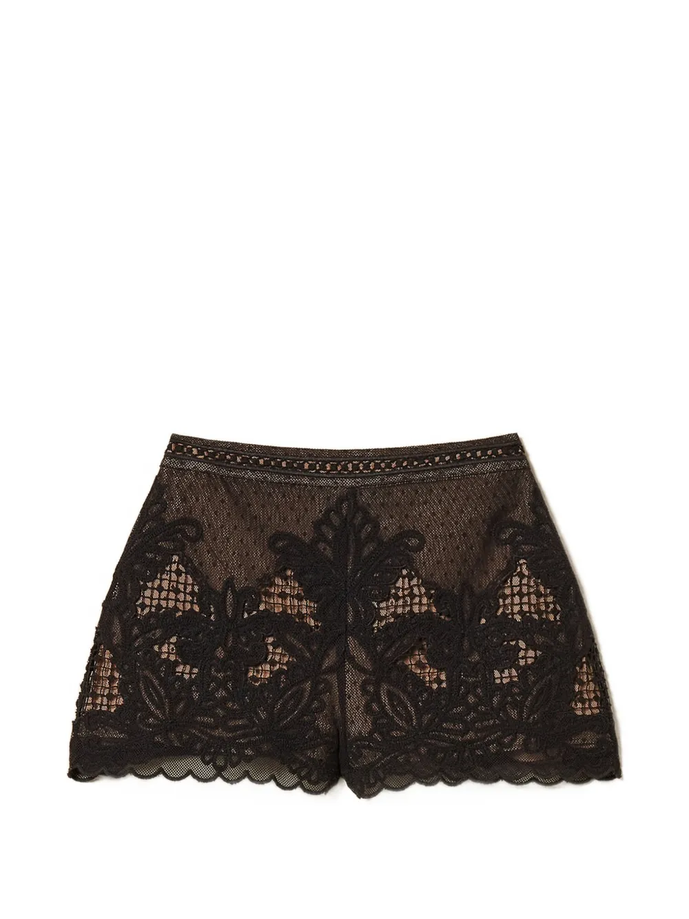 TWINSET Shorts con ricamo - Nero