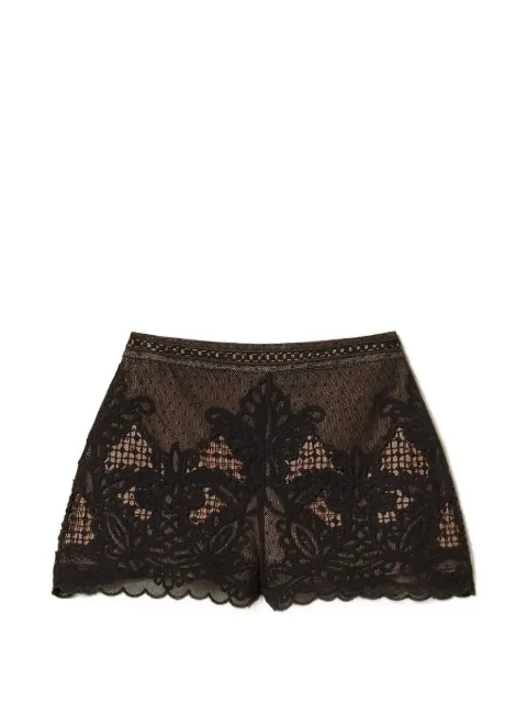 TWINSET mesh shorts with embroidery