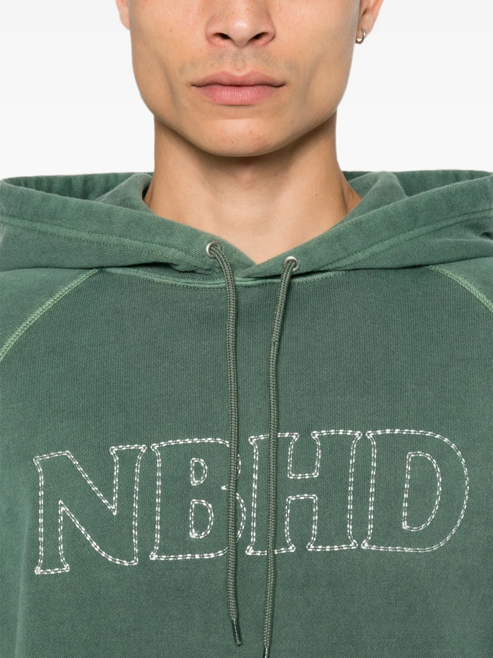 Neighborhood Hoodie met geborduurd logo Groen