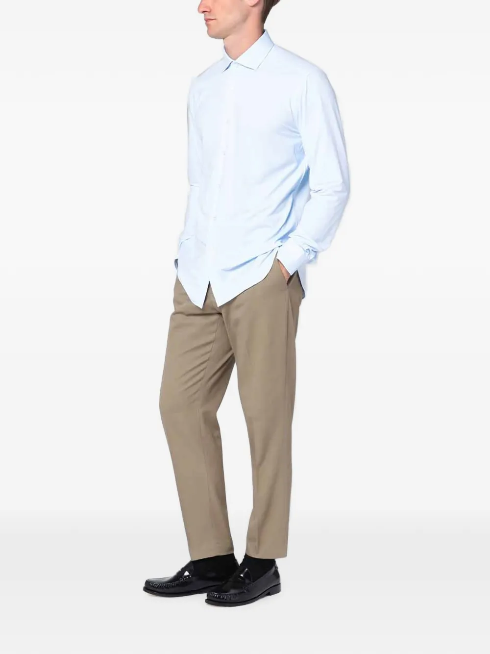 Xacus Light Blue Active Twill Shirt In Blue