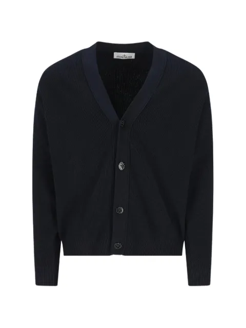 Stone Island ribbed-knit V-neck cardigan