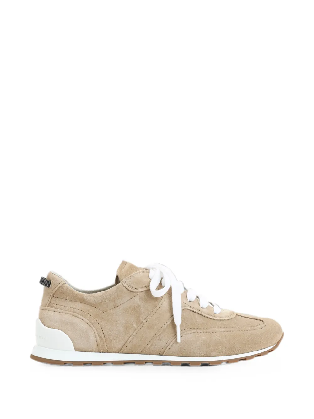 Brunello Cucinelli calf suede panelled sneakers Beige