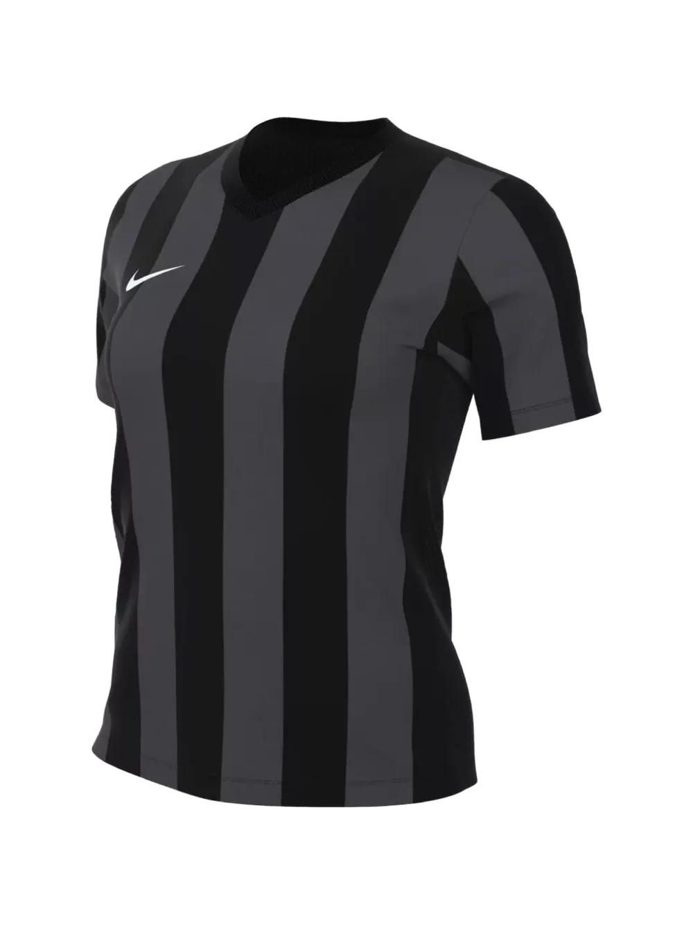 Nike striped V-neck T-shirt Zwart