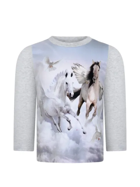 Molo horse-print long-sleeve T-shirt