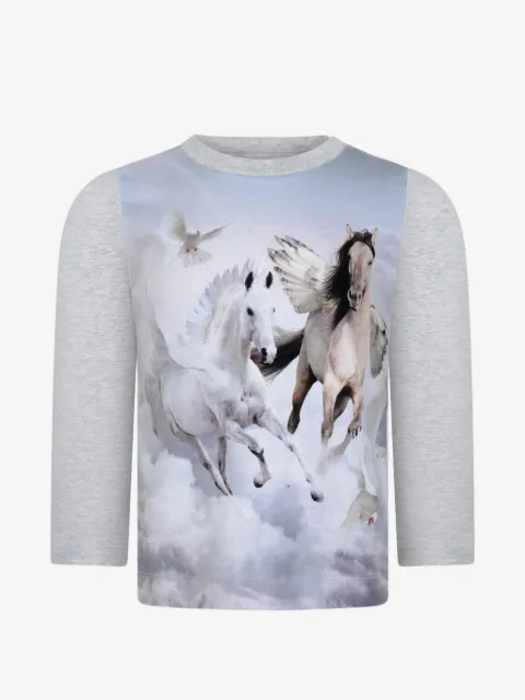 Molo horse-print long-sleeve T-shirt