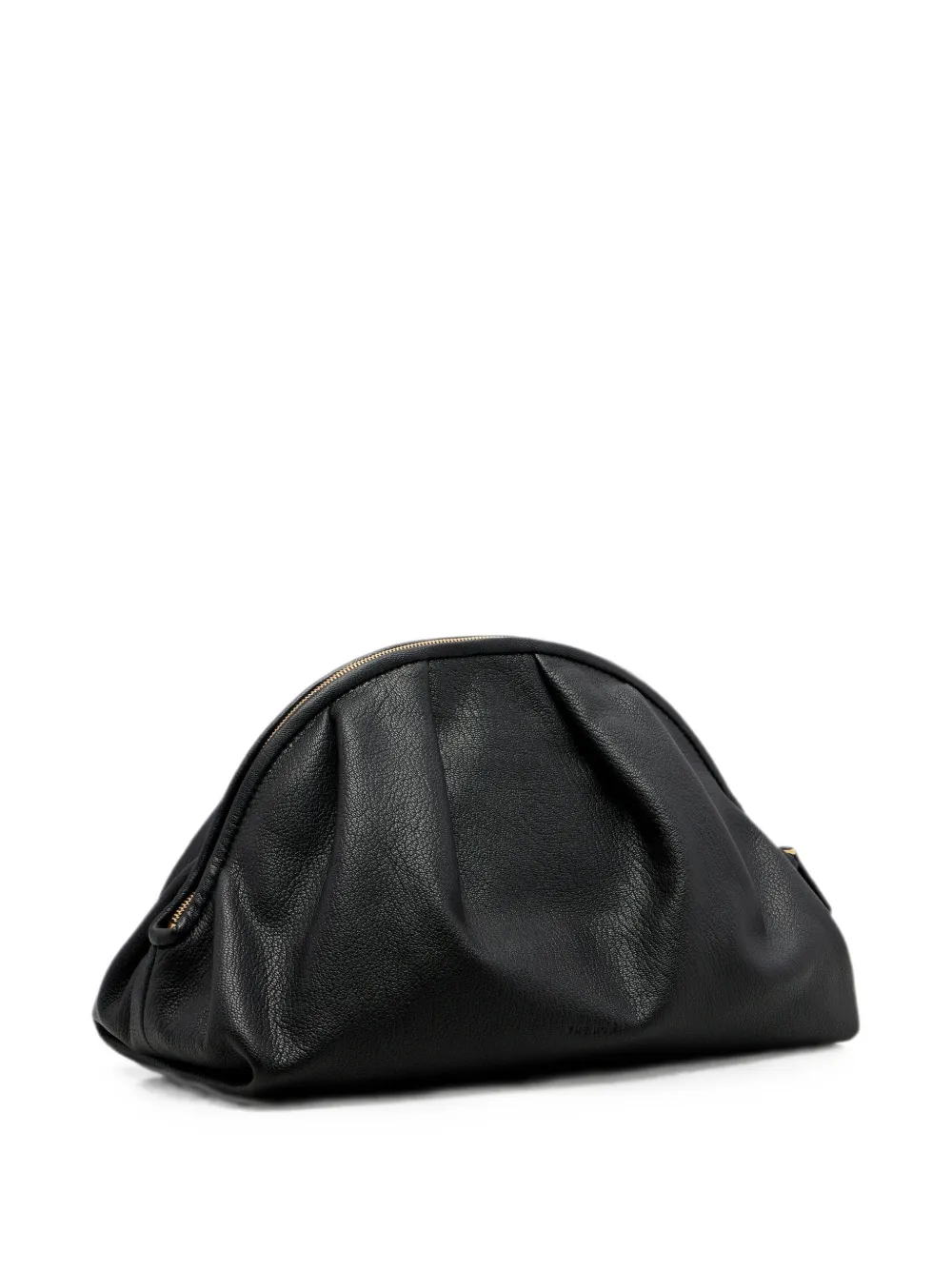The Row Charlotte clutch van bewerkt leer Zwart