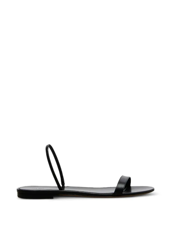 The Row Ella Flat Sandals in Black
