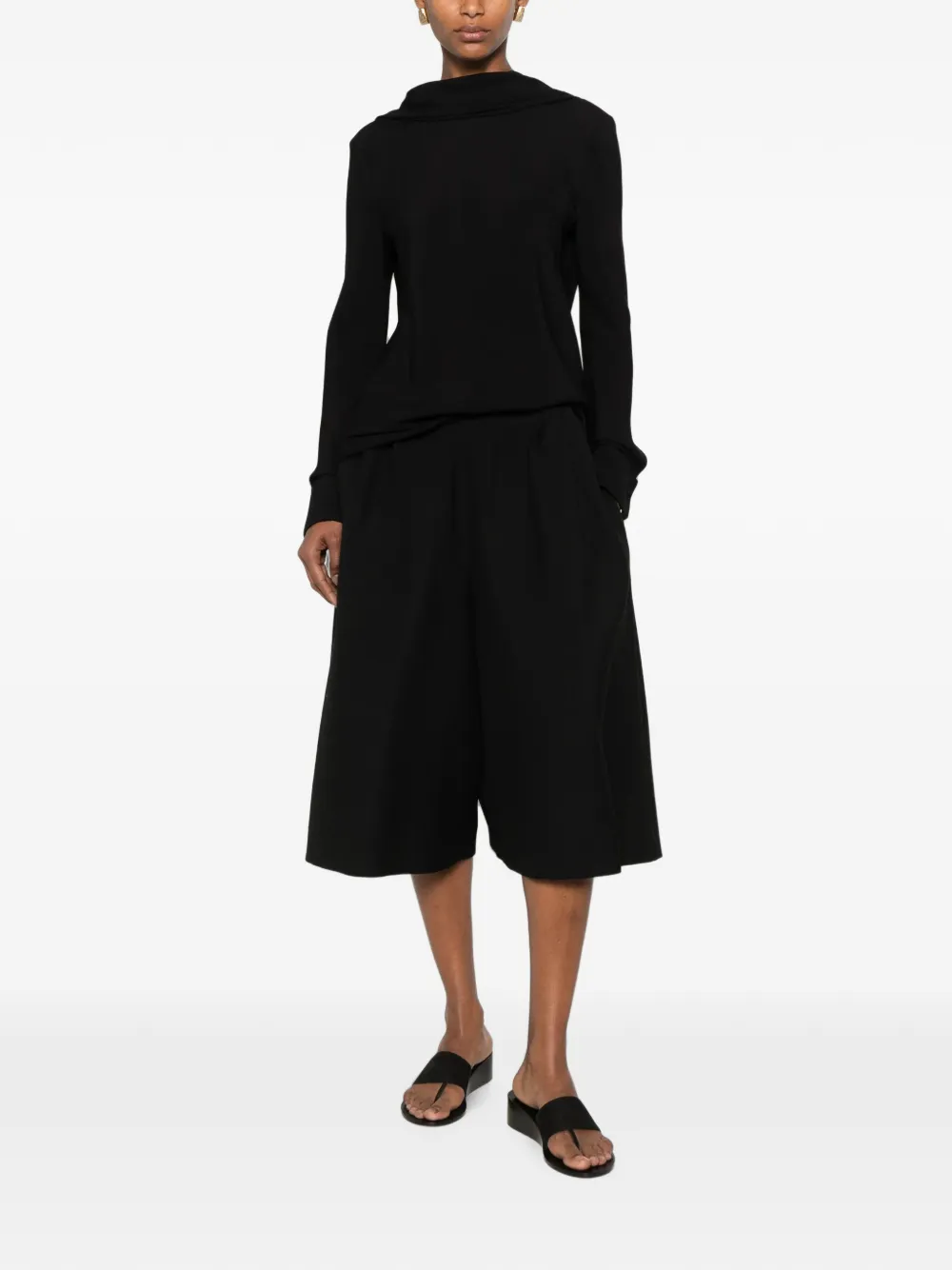 The Row Fauna geplooide shorts Zwart