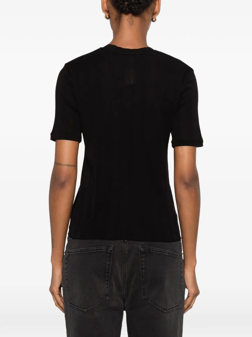 The Row Etina T-shirt in Black, view 4