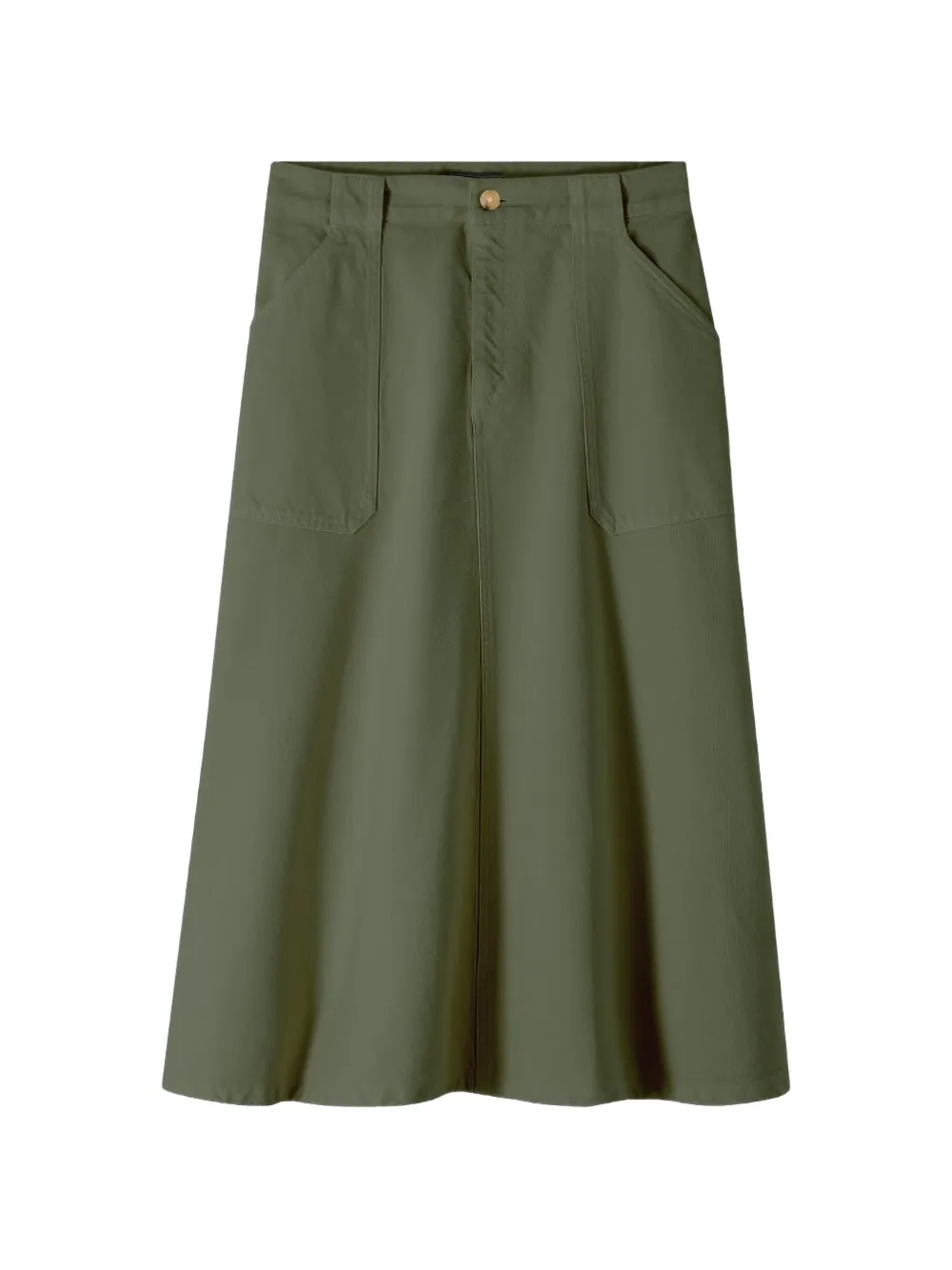 A.p.c. Patch-pocket A-line Midi Skirt In Green