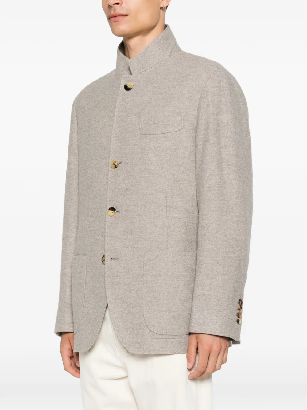 Brunello Cucinelli Kasjmier jack met knopen Beige