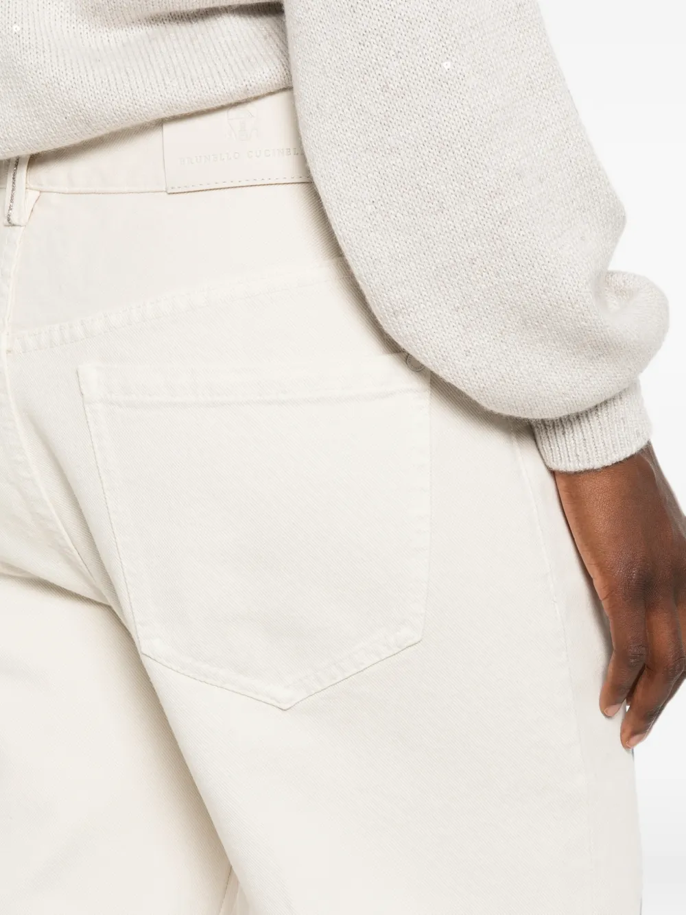 Brunello Cucinelli Jeans met persplooi Beige
