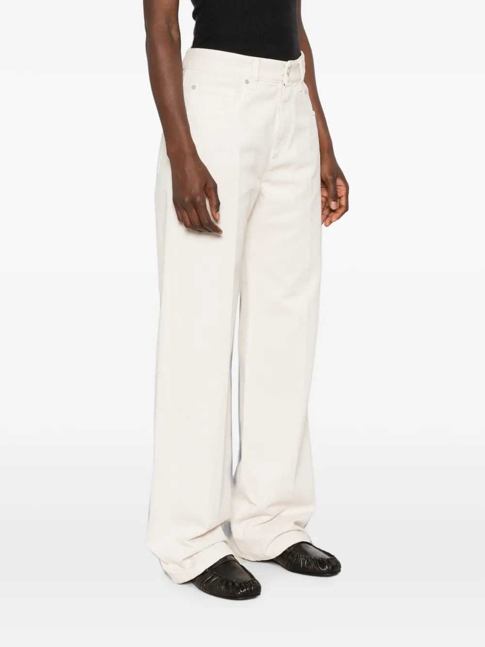 Brunello Cucinelli Jeans met persplooi Beige