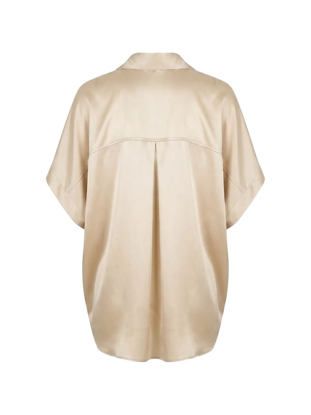 Brunello Cucinelli Monili blouse met korte mouwen en ketting Beige