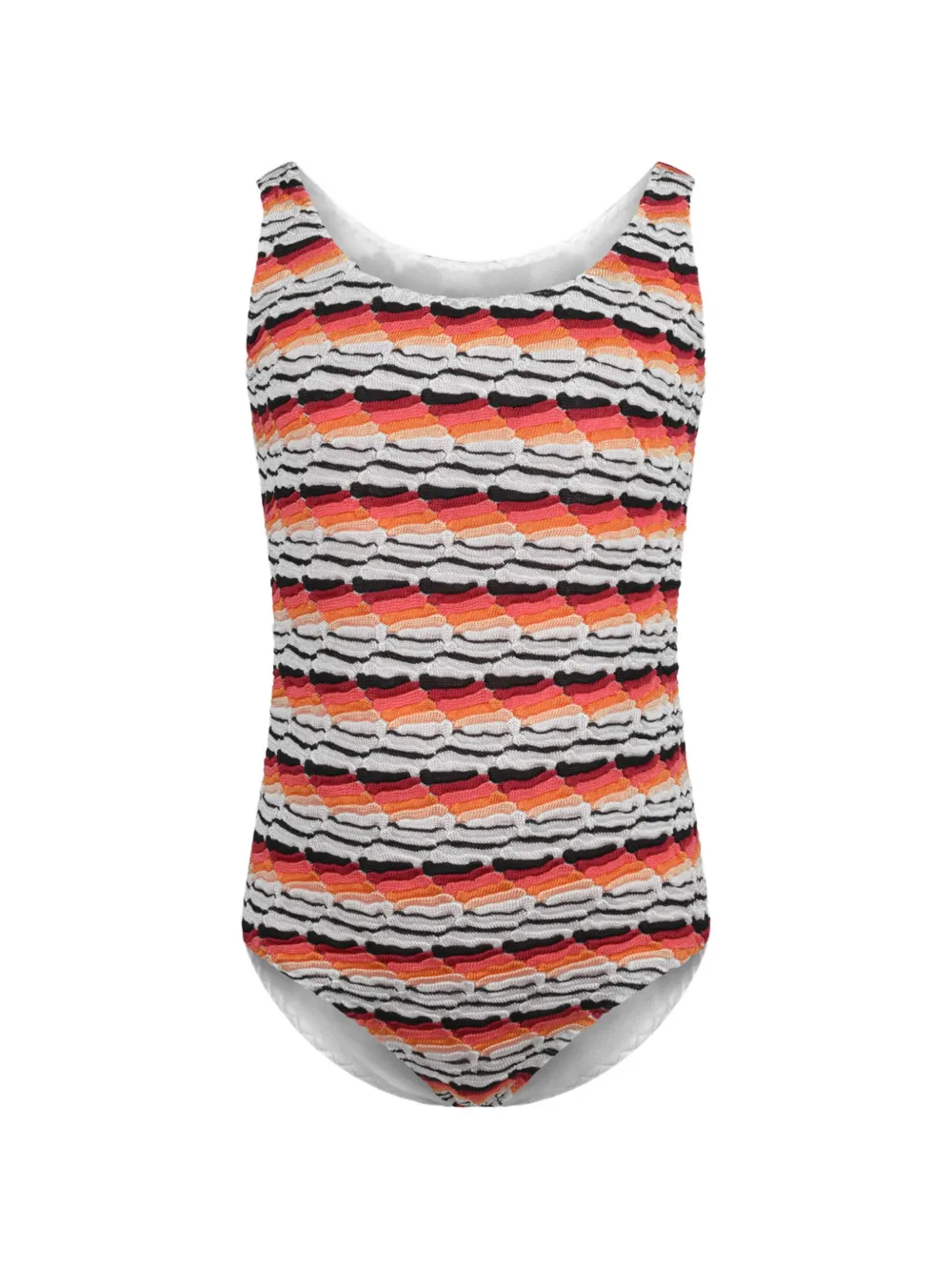 Missoni Kids zigzag-knit swimsuit - Bianco