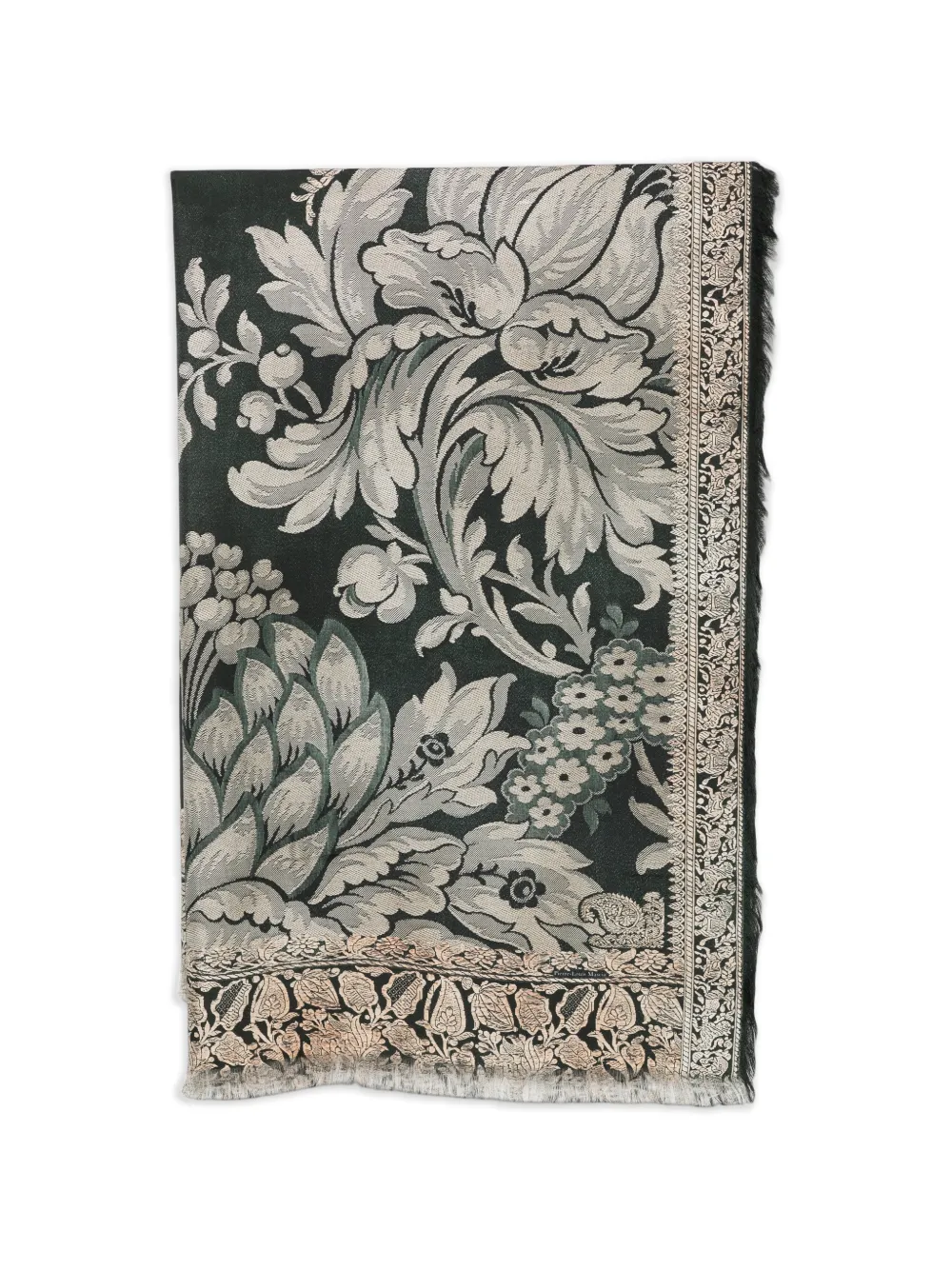 Pierre-Louis Mascia paisley-print fringed scarf - Verde