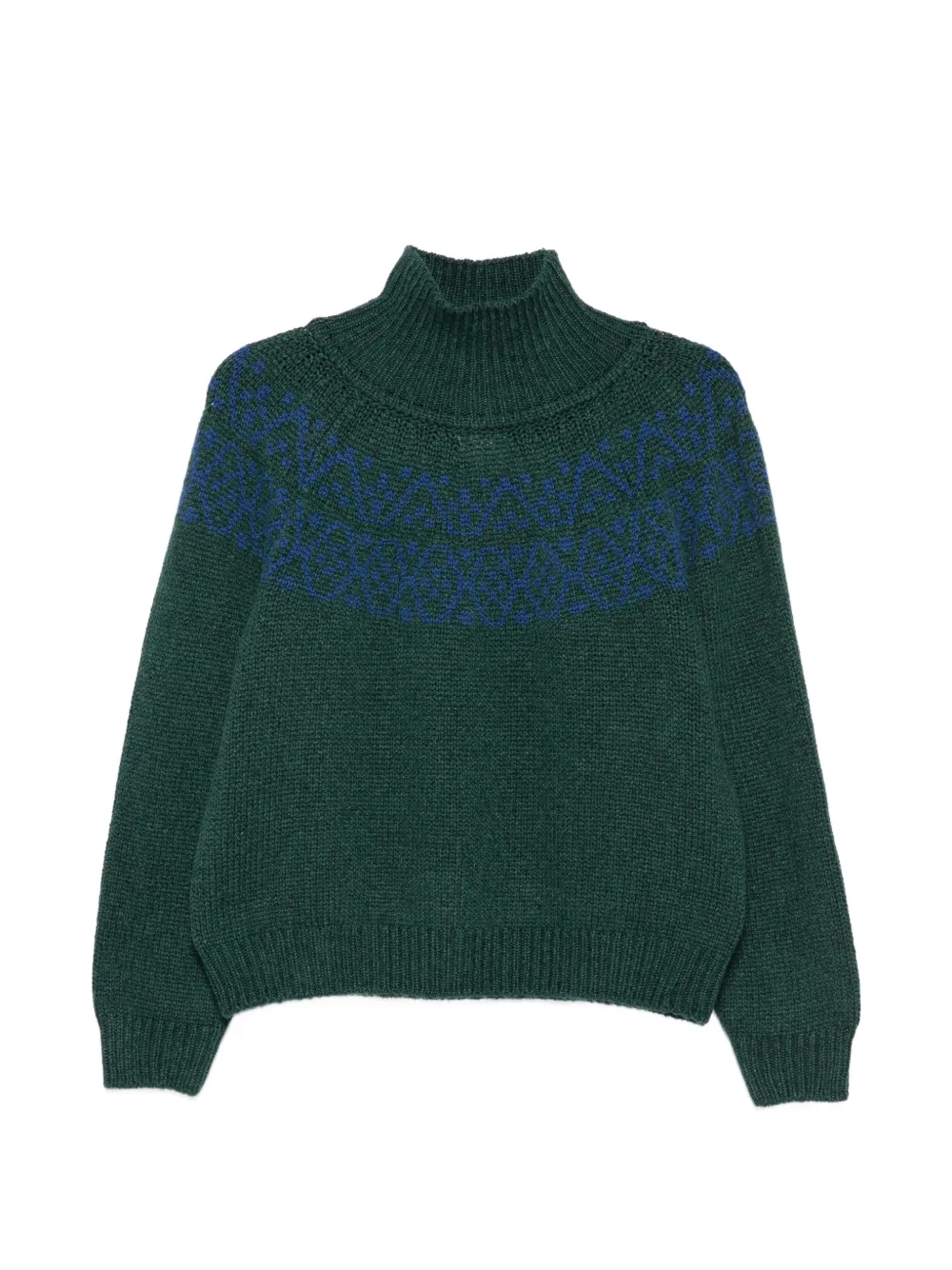 Incentive! Cashmere Eleonora Fair Isle mock-neck sweater - Grün