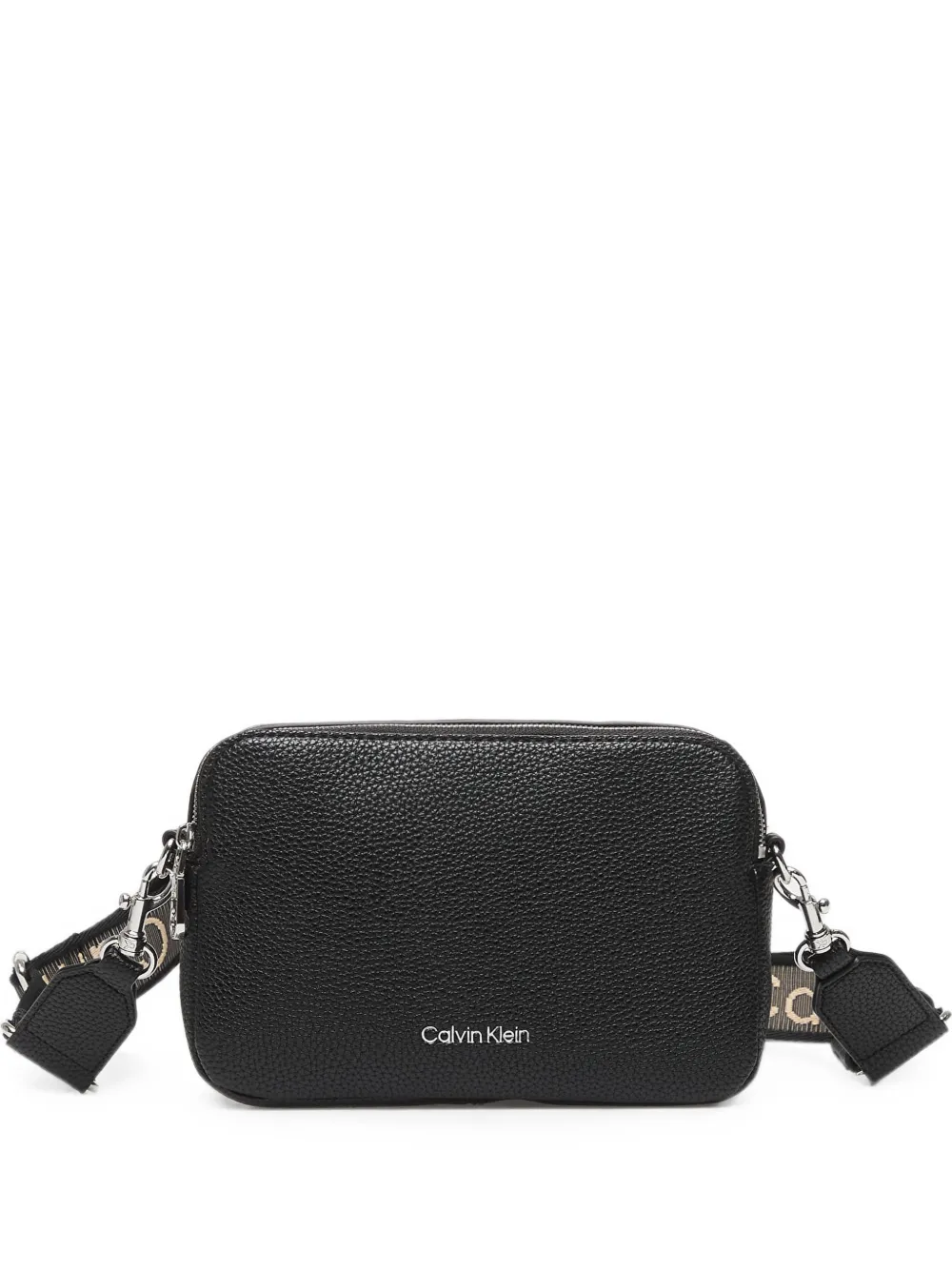Calvin Klein logo-strap messenger bag - Schwarz