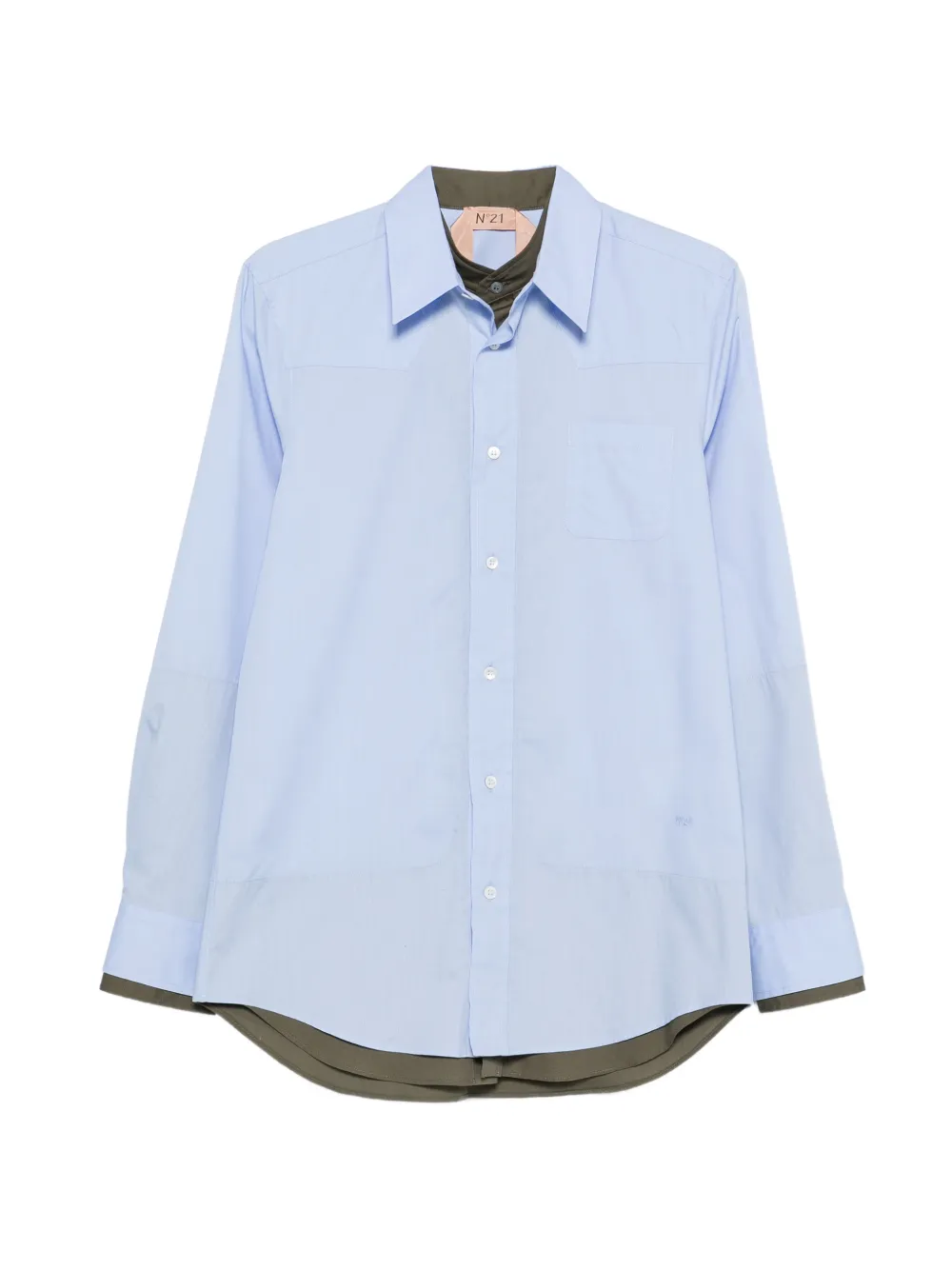 Nº21 logo-embroidered shirt - Blue
