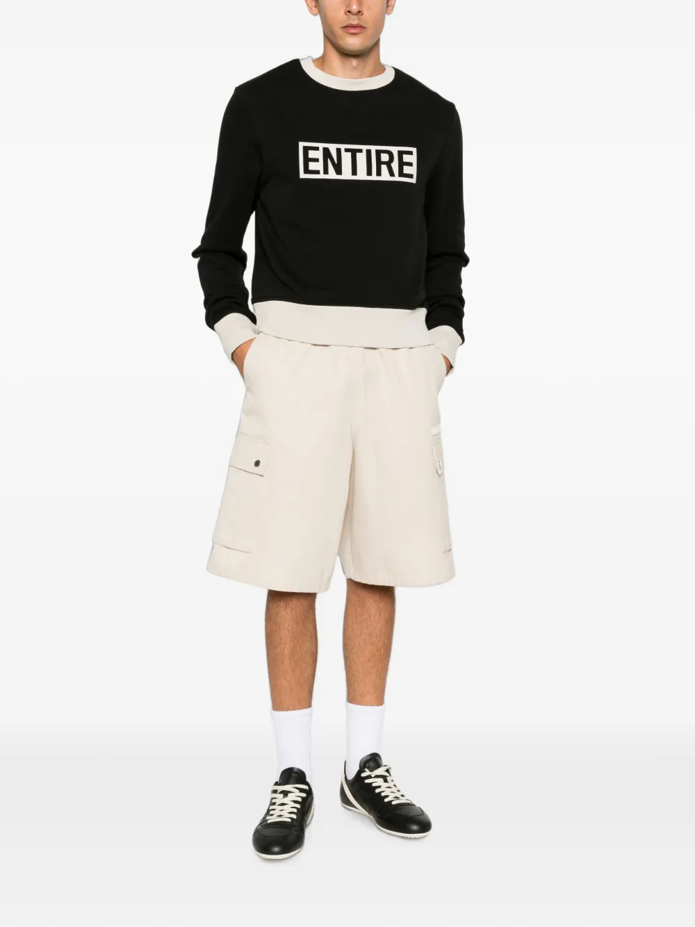 ENTIRE STUDIOS Sweater met vlakken en logo-print Groen