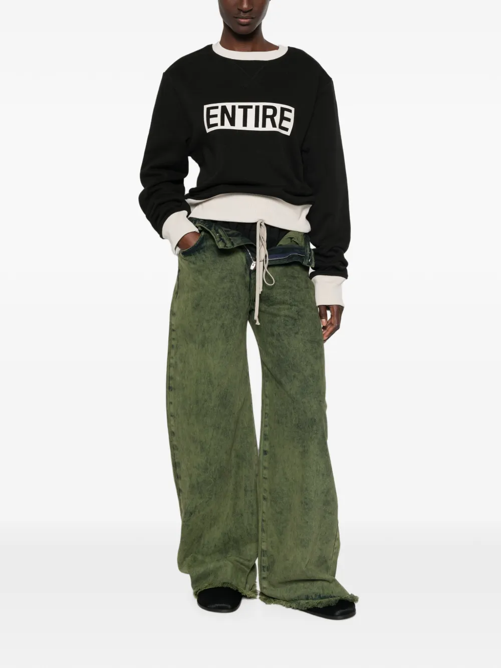 ENTIRE STUDIOS Sweater met vlakken en logo-print Groen