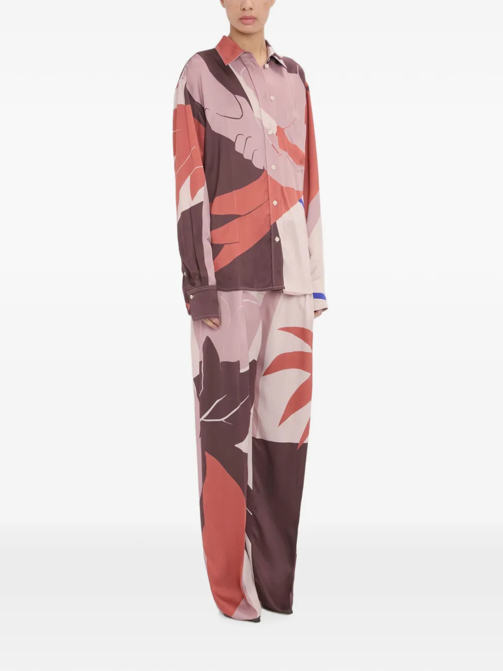 Victoria Beckham Remi blouse met abstracte print Roze
