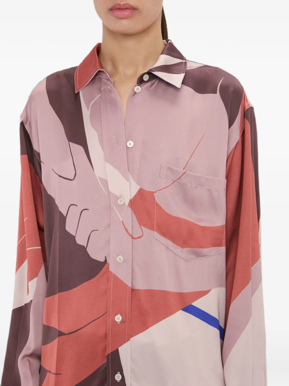 Victoria Beckham Remi blouse met abstracte print Roze